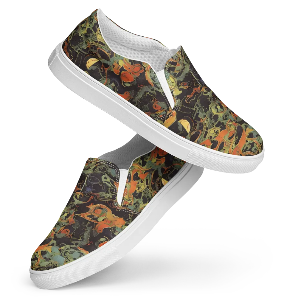 Ember Tangle on Women's Slip-On Canvas Shoes — Front