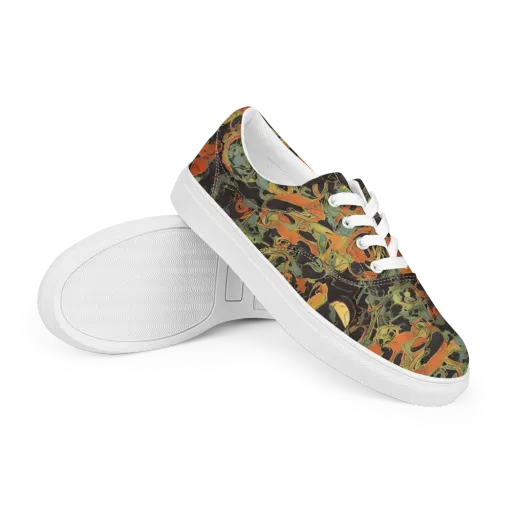 Ember Tangle on a Men's Lace-Up Canvas Shoes