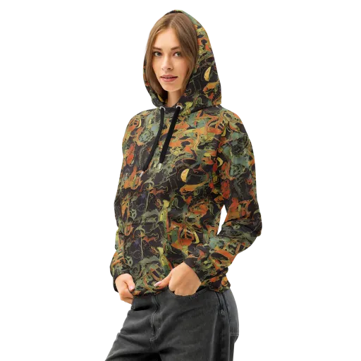 Ember Tangle on a Cotton Hoodie
