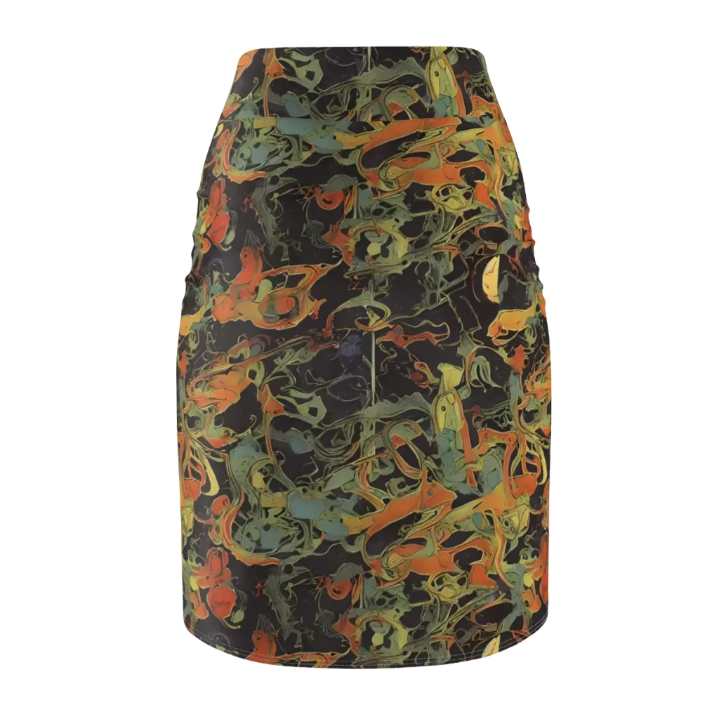Ember Tangle on Pencil Skirt — Back