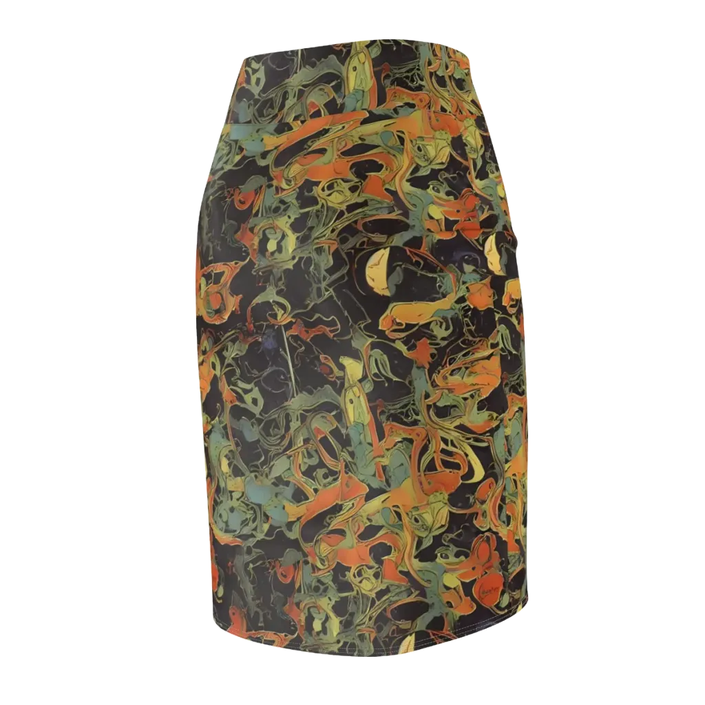Ember Tangle on Pencil Skirt — Back Side