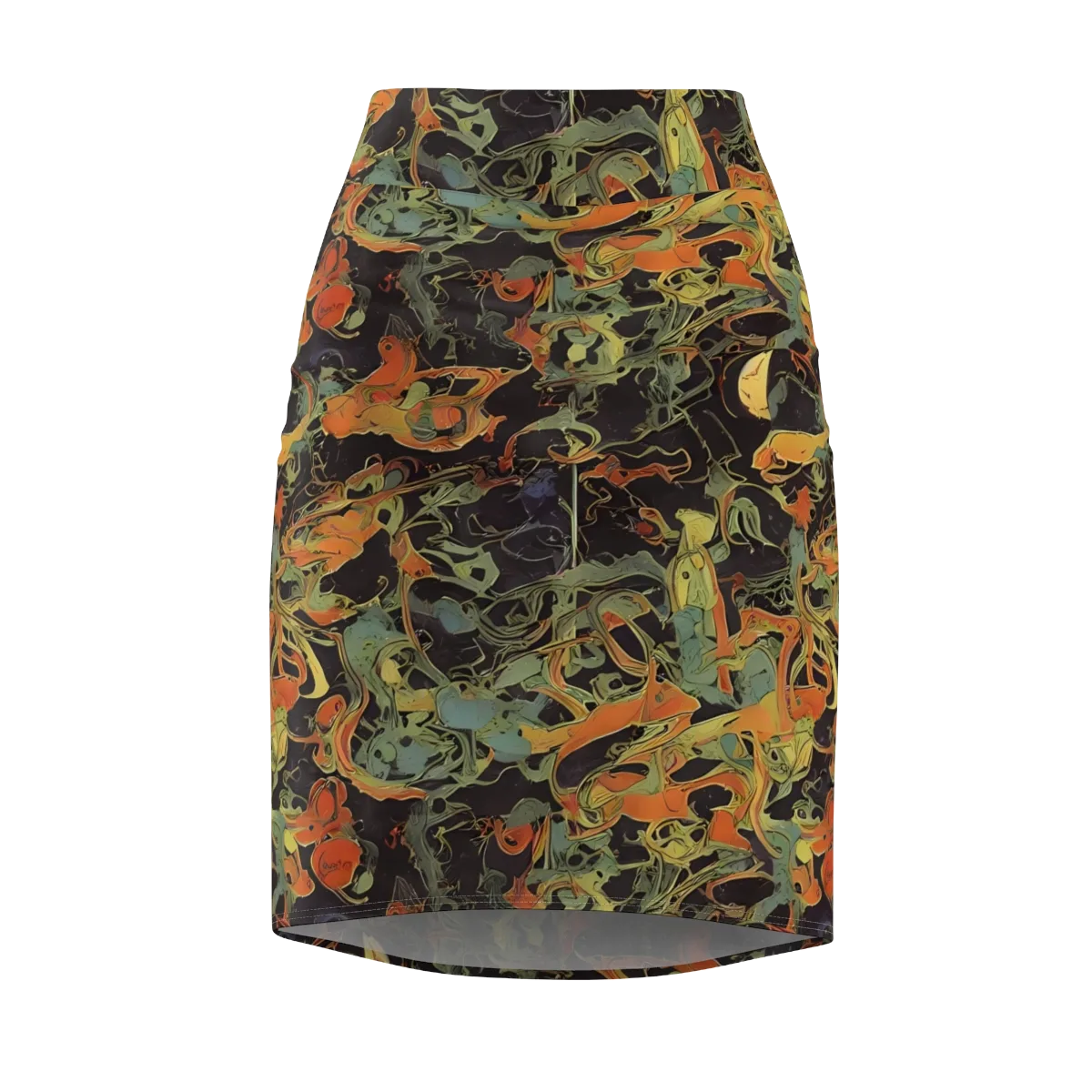 Ember Tangle on Pencil Skirt — Front