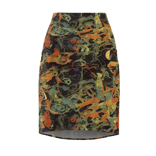 Ember Tangle on a Pencil Skirt