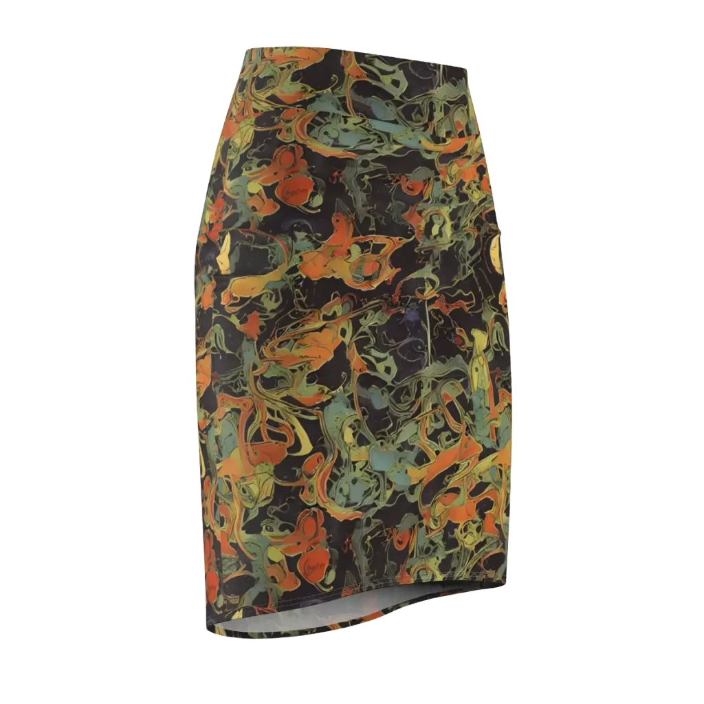 Ember Tangle on Pencil Skirt — Front Side