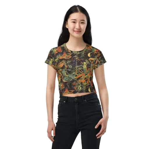 Ember Tangle on a Crop Tee
