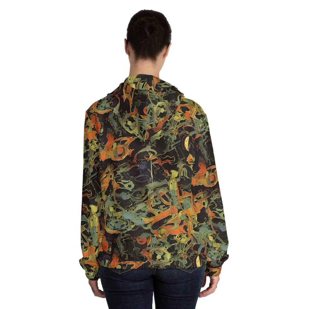 Ember Tangle on Women's Full-Zip Hoodie — Back On Person