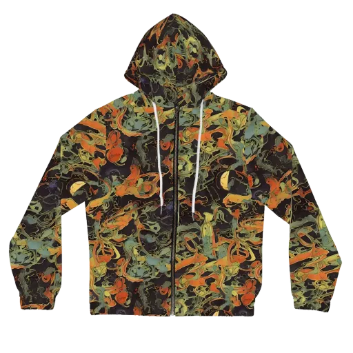 Ember Tangle on a Women's Full-Zip Hoodie