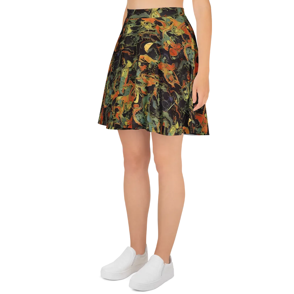 Ember Tangle on Skater Skirt — Left