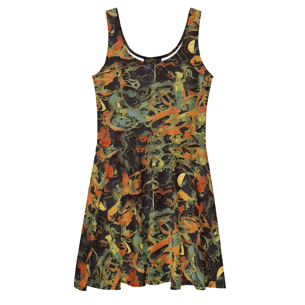 Ember Tangle on Skater Dress — Front