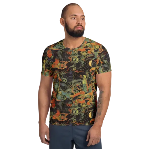 Ember Tangle on a Men's Athletic T-Shirt