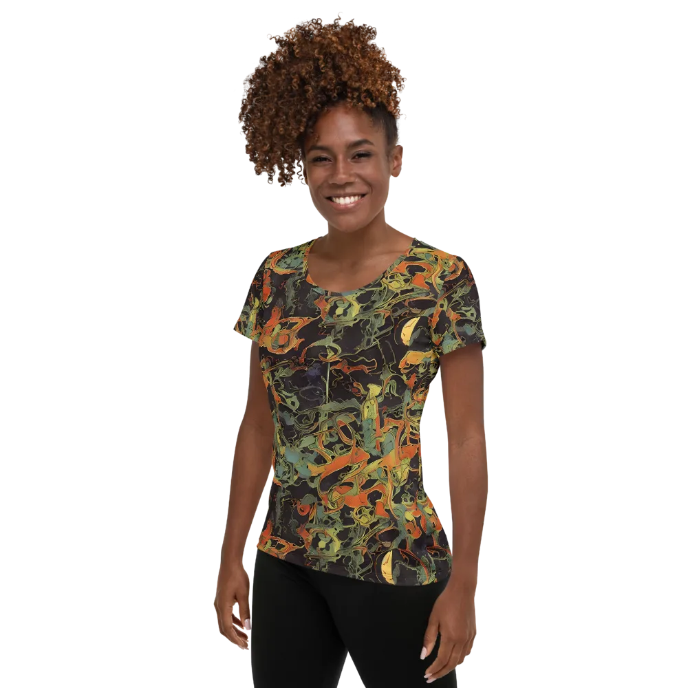 Ember Tangle on Women's Athletic T-Shirt — Left
