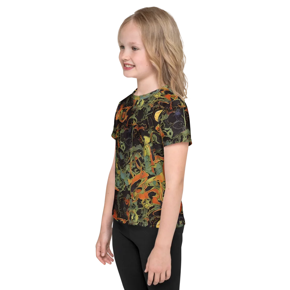 Ember Tangle on Kids Crew Neck T-Shirt — Left
