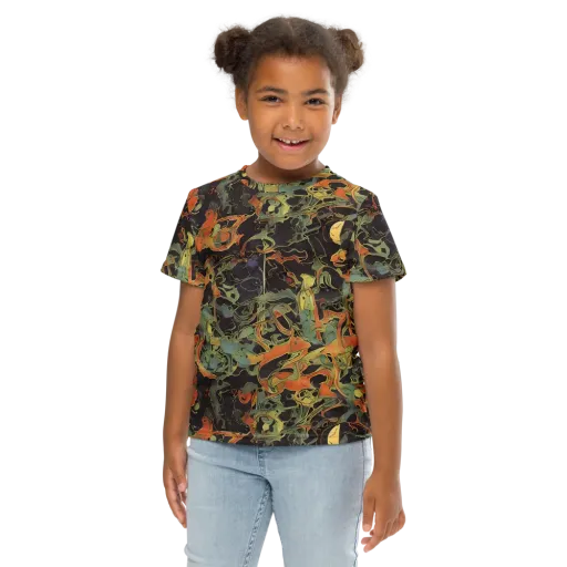 Ember Tangle on a Kids Crew Neck T-Shirt