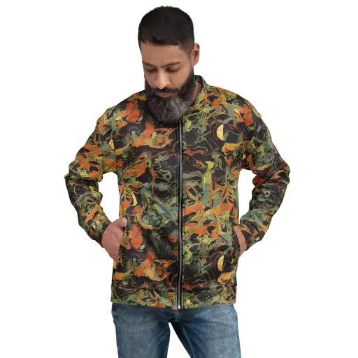 Ember Tangle on a Bomber Jacket