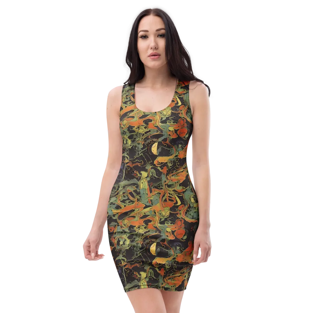 Ember Tangle on Bodycon Dress — Front