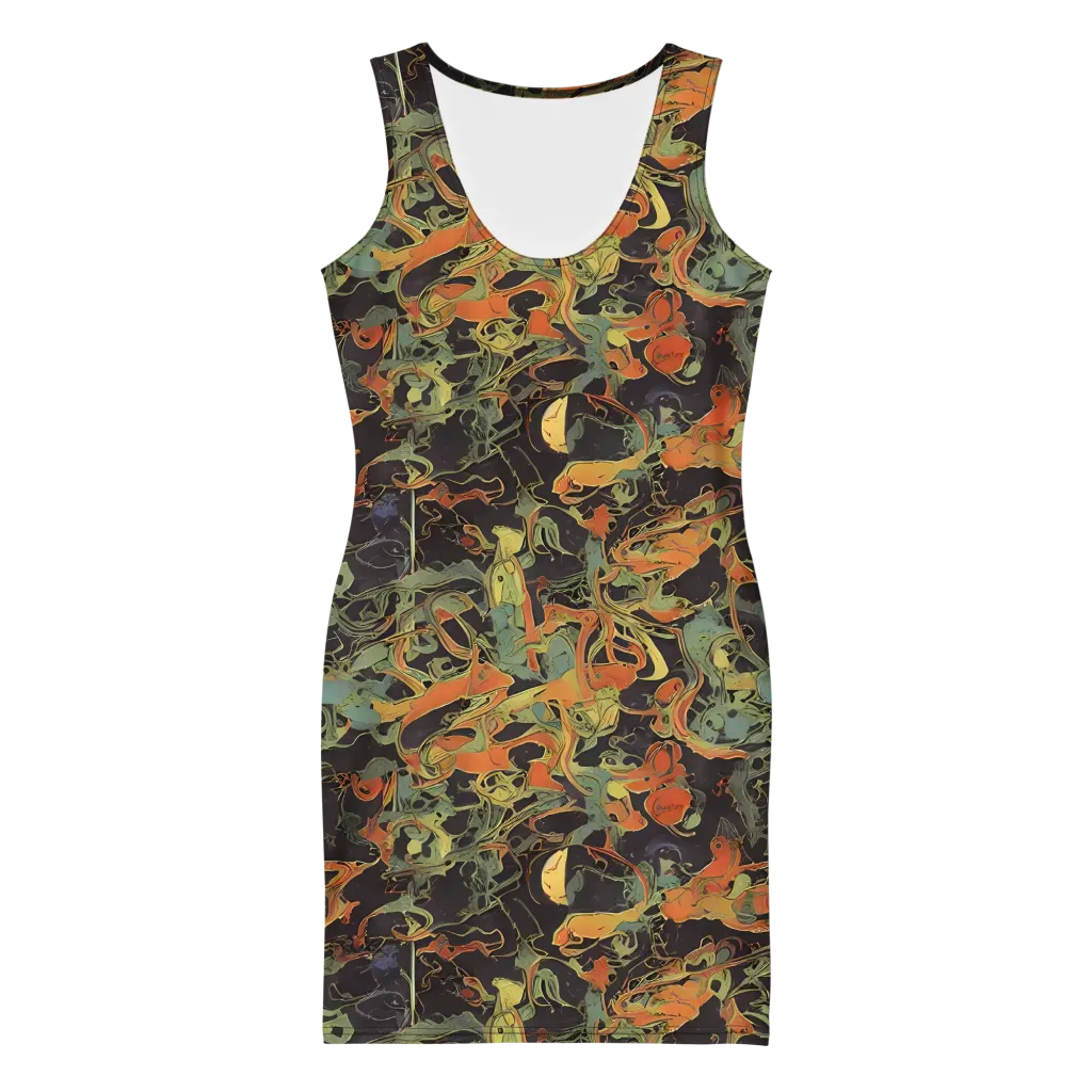 Ember Tangle on Bodycon Dress — Front