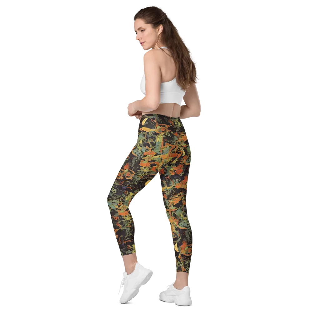Ember Tangle on Leggings with Pockets — Left Back
