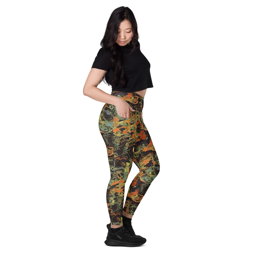 Ember Tangle on Leggings with Pockets — Right