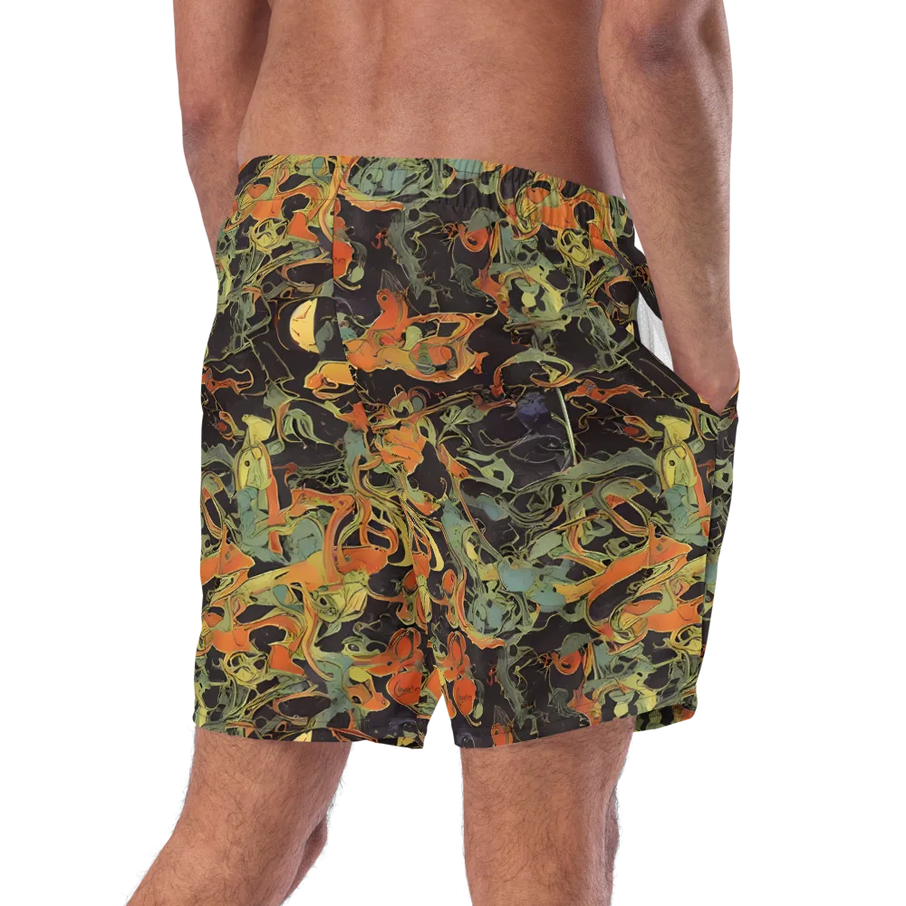 Ember Tangle on Swim Trunks — Right Back