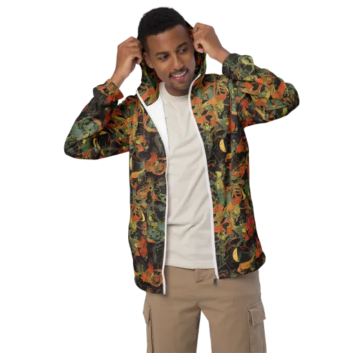 Ember Tangle on a Men's Windbreaker
