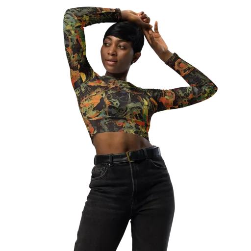 Ember Tangle on a Long Sleeve Crop Top
