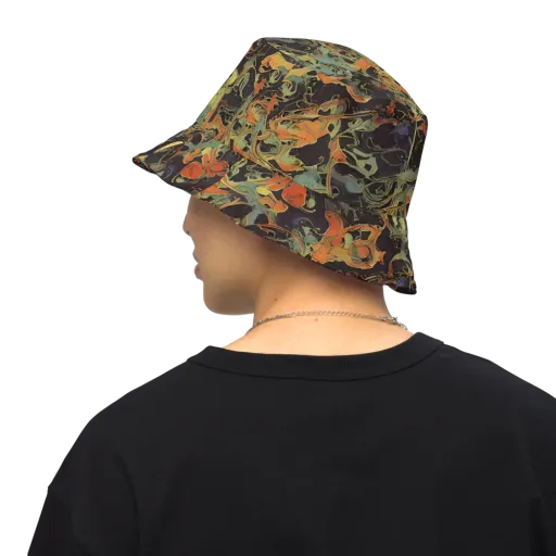 Ember Tangle on a Reversible Bucket Hat