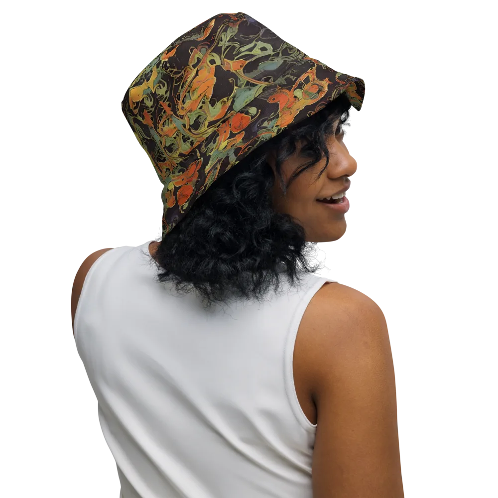 Ember Tangle on Reversible Bucket Hat — Right Outside