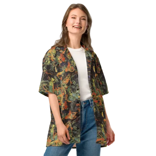 Ember Tangle on a Button Shirt