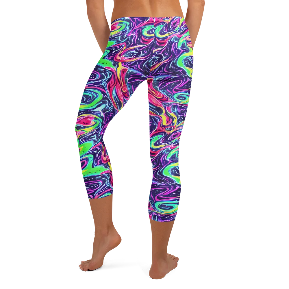 The Color Spiral on Capri Leggings — Back