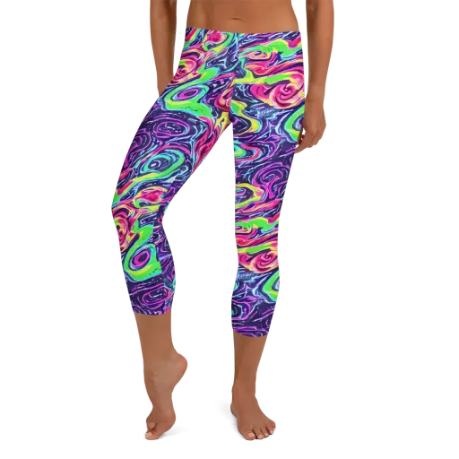 The Color Spiral on a Capri Leggings