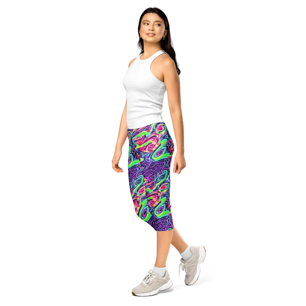 The Color Spiral on Capri Leggings — Left Front