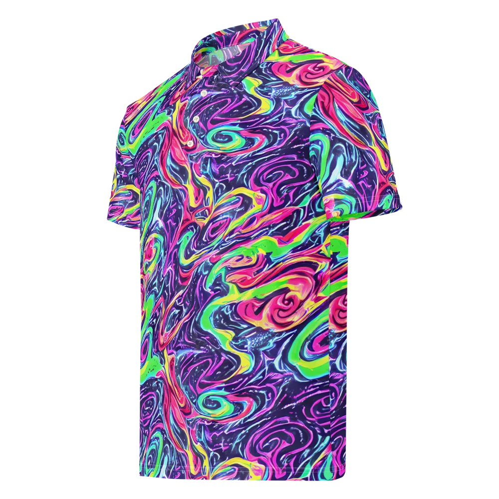 The Color Spiral on Men's Slim Fit Polo Shirt — Left Front