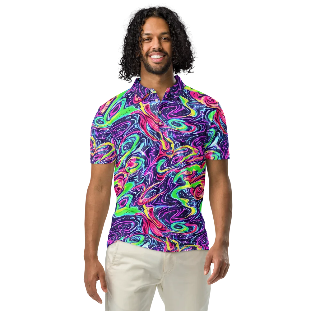 The Color Spiral on Men's Slim Fit Polo Shirt — Front