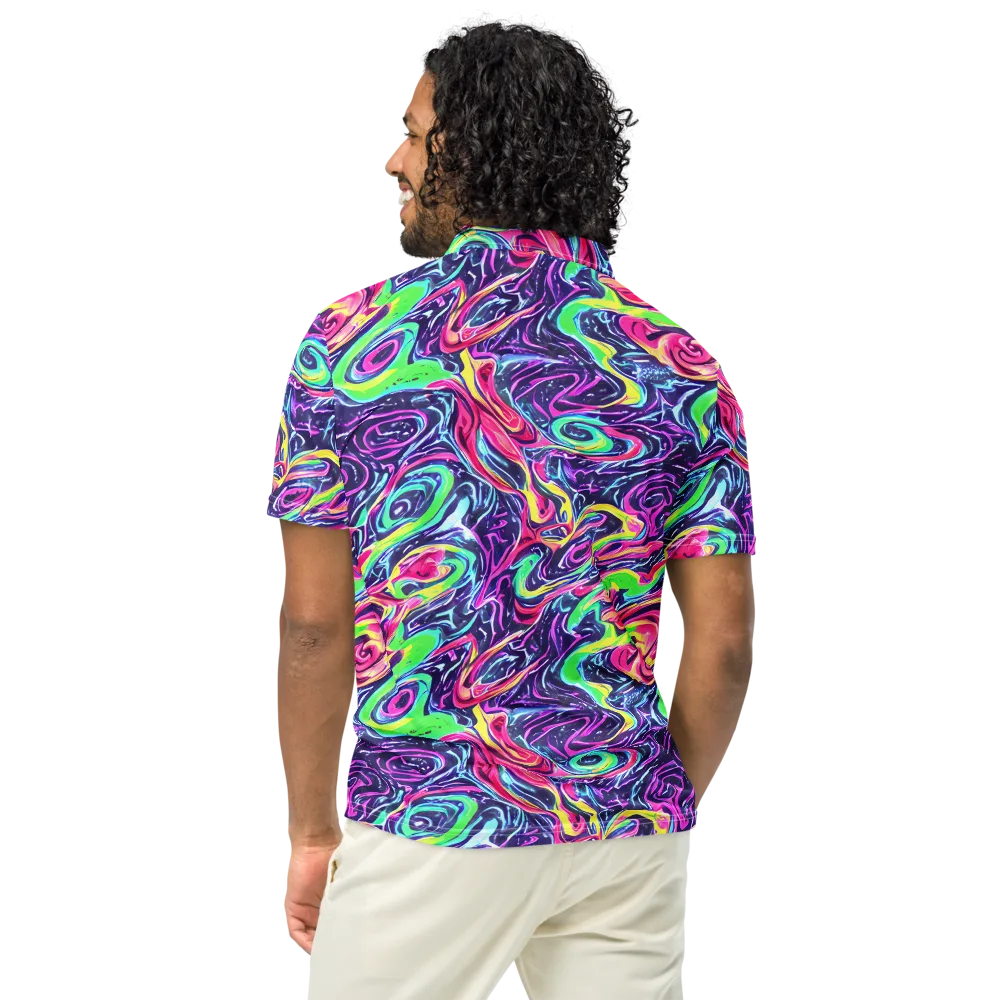 The Color Spiral on Men's Slim Fit Polo Shirt — Back