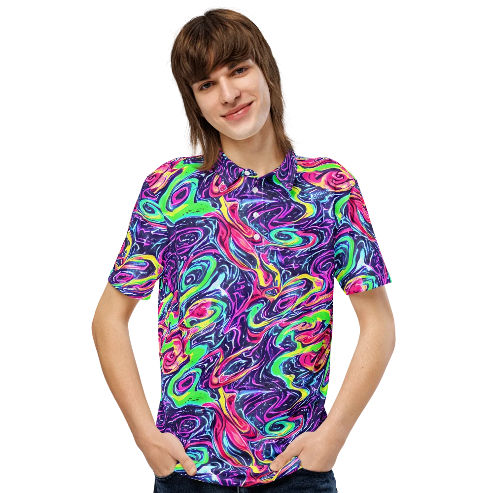The Color Spiral on Men's Slim Fit Polo Shirt — Front