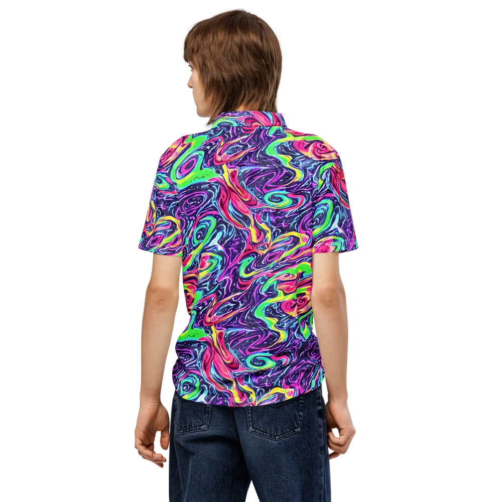 The Color Spiral on Men's Slim Fit Polo Shirt — Back