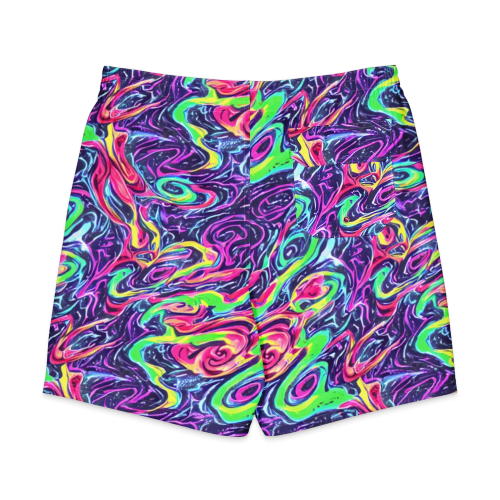 The Color Spiral on Men's Board Shorts — Back