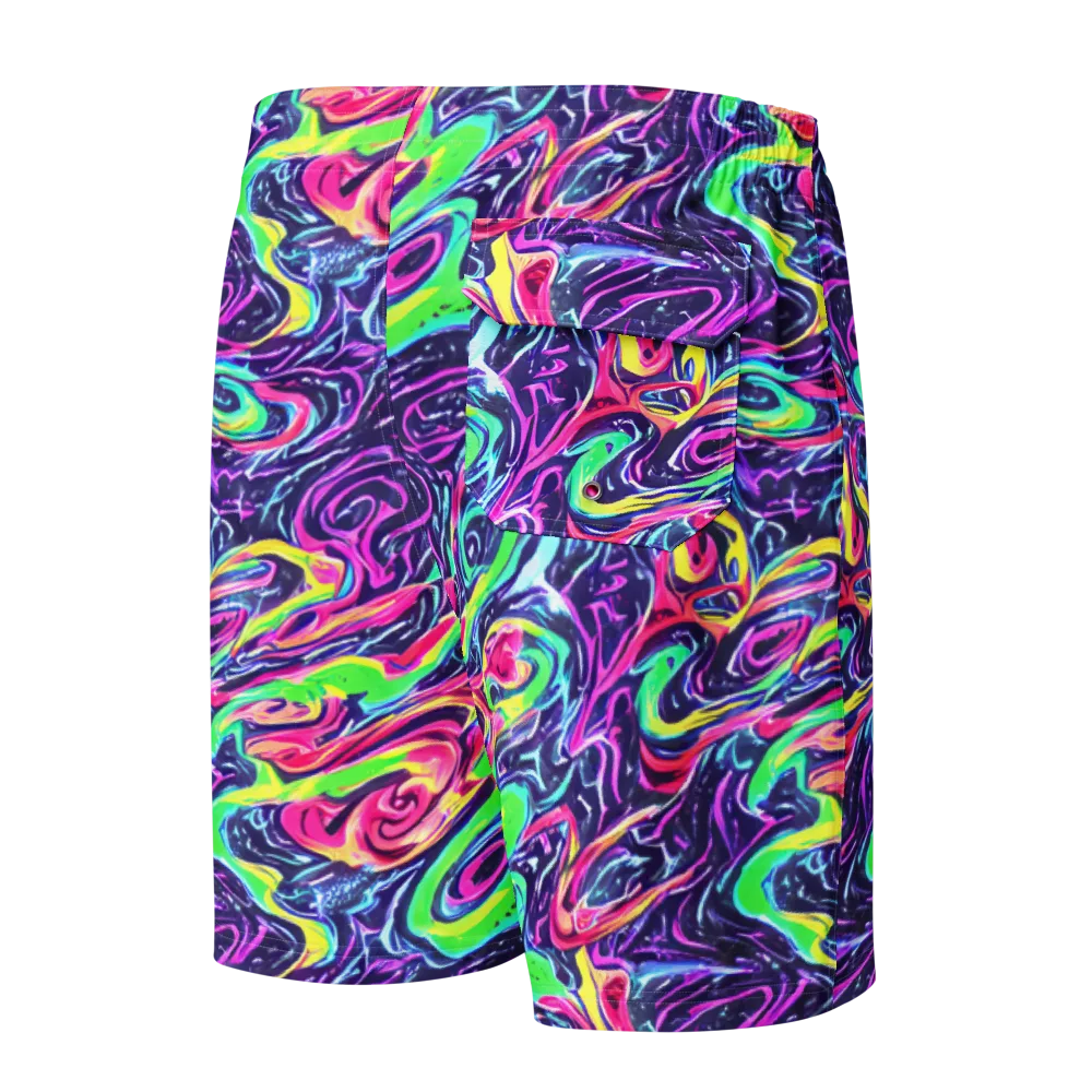 The Color Spiral on Men's Board Shorts — Back