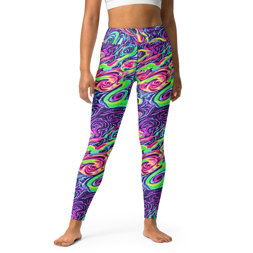 The Color Spiral on Yoga Leggings — Front