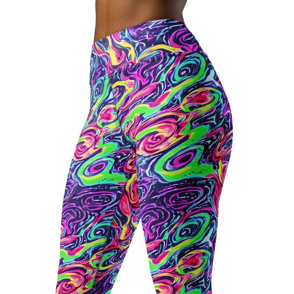 The Color Spiral on Yoga Leggings — Left Front