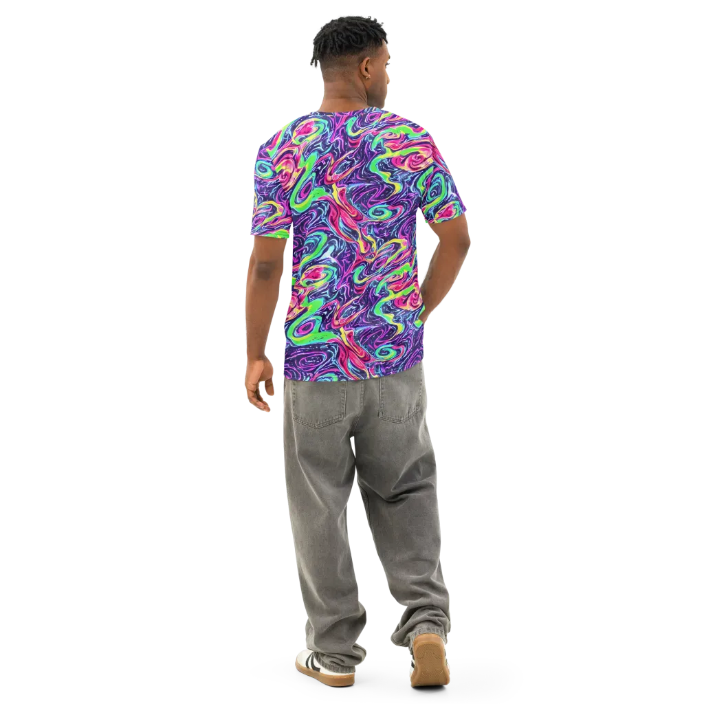 The Color Spiral on Men's Cotton Crew Neck T-Shirt — Back