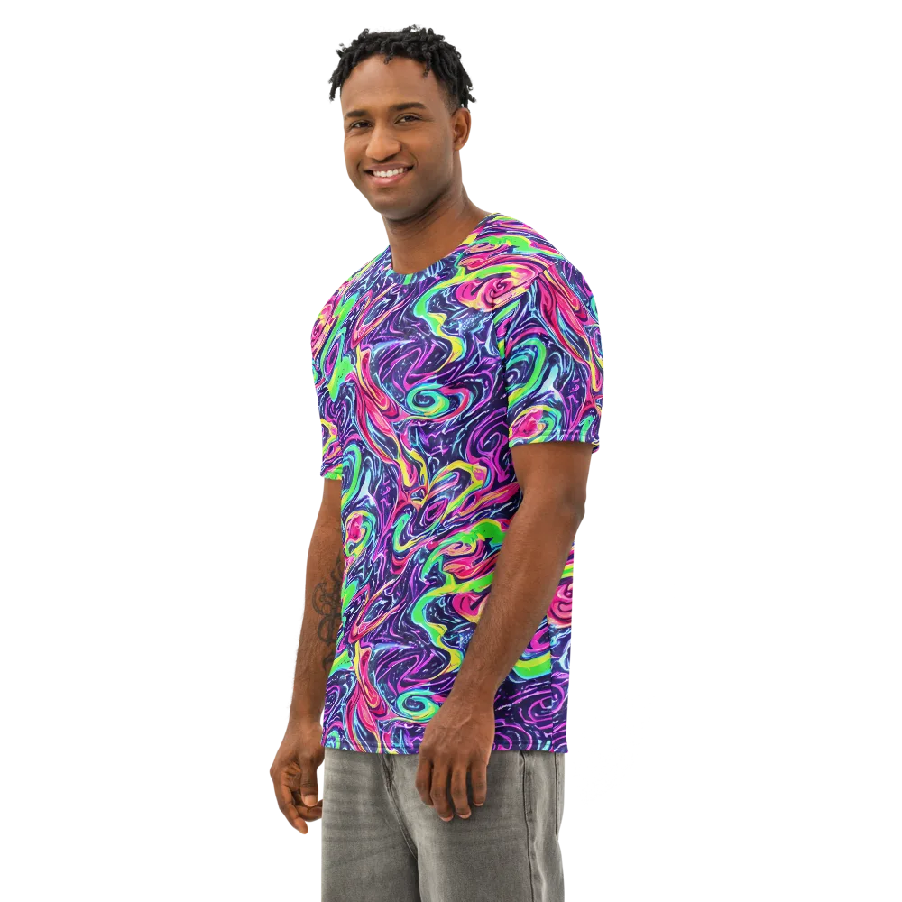 The Color Spiral on Men's Cotton Crew Neck T-Shirt — Left Front