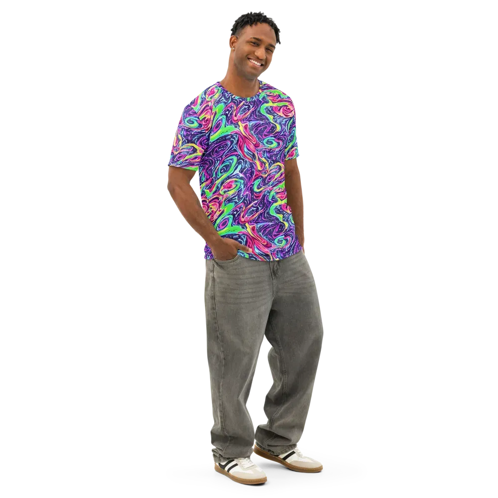 The Color Spiral on Men's Cotton Crew Neck T-Shirt — Right Front