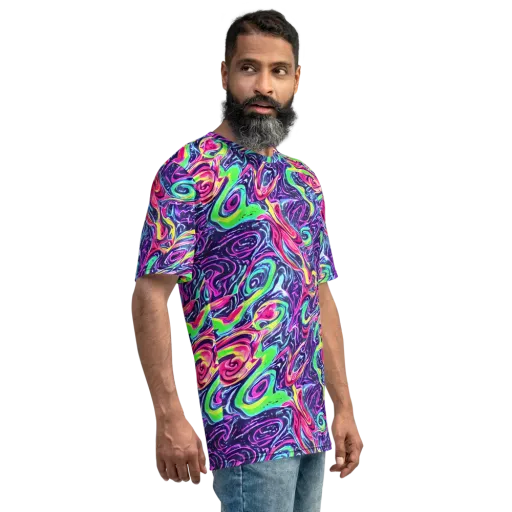 The Color Spiral on a Men's Crew Neck T-Shirt