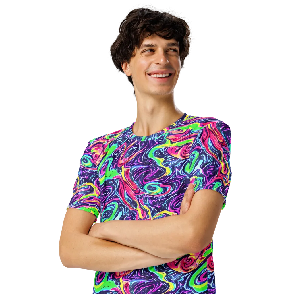 The Color Spiral on Men's Crew Neck T-Shirt — Left Front
