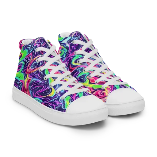 The Color Spiral on a Men's High Top Canvas Shoes