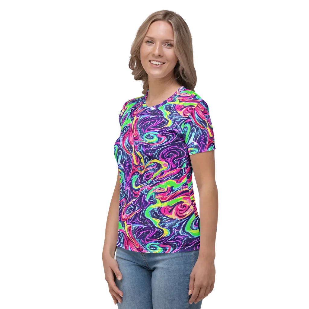 The Color Spiral on Women's Crew Neck T-Shirt — Left