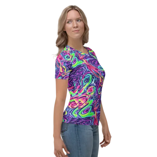 The Color Spiral on a Women's Crew Neck T-Shirt