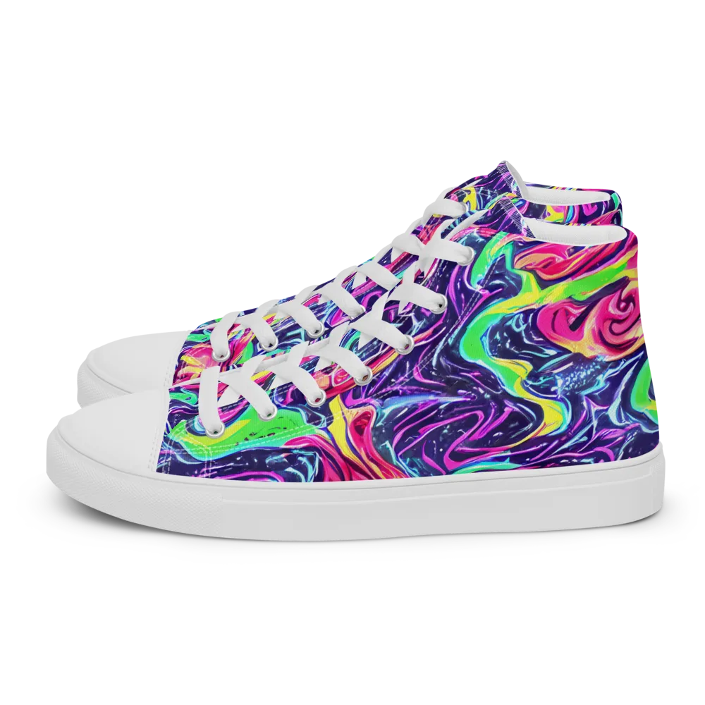 The Color Spiral on Women's High Top Canvas Shoes — Left