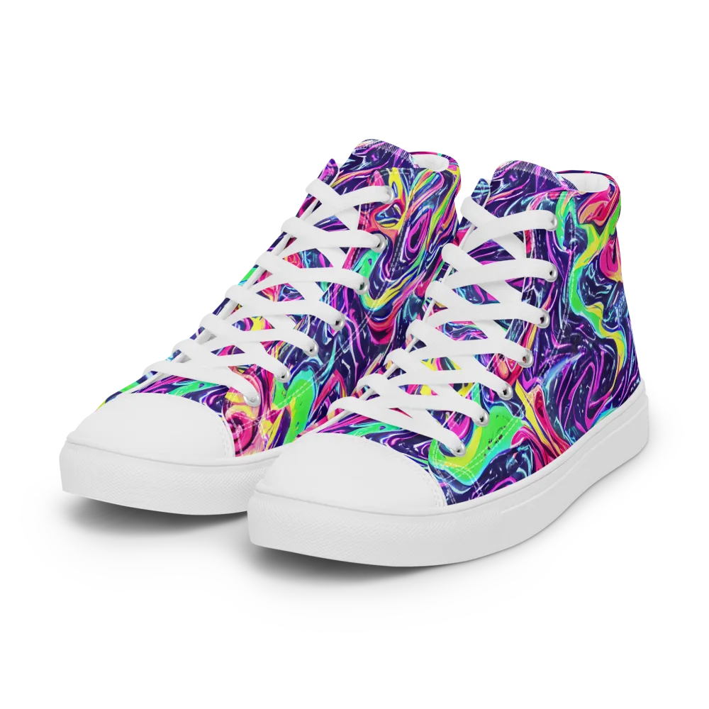 The Color Spiral on Women's High Top Canvas Shoes — Left Front